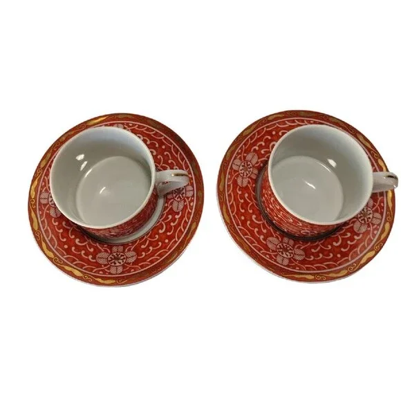 Vintage George Briard Imperial Brocade Demitasse Cup & Saucer Porcelain Set of 2 - Picture 3 of 8